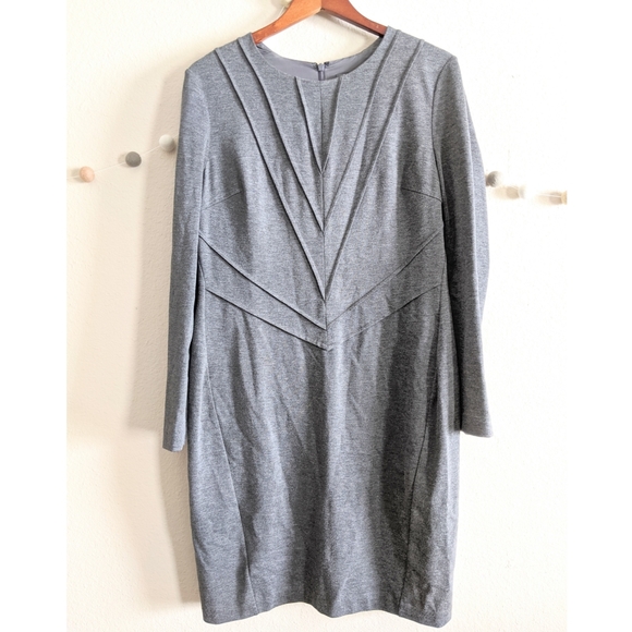 Vince Camuto Chevron Gray Bodycon Dress - Picture 2 of 7